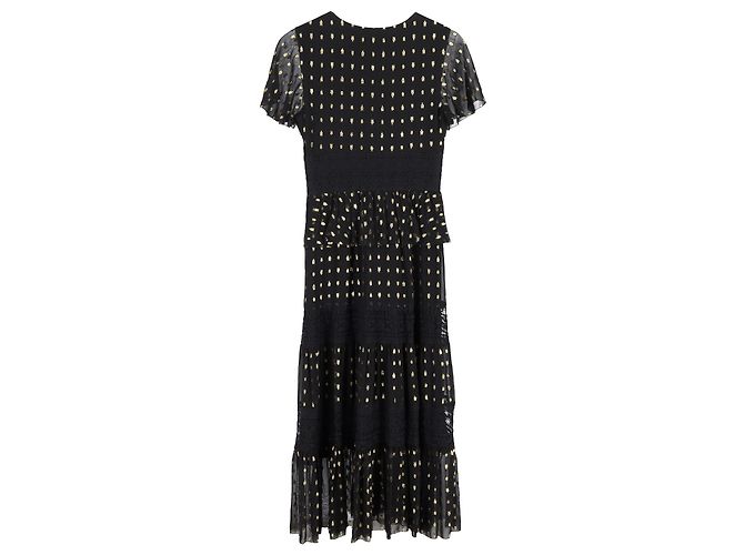 Temperley London Wondering Spitzen-Midi-Kleid aus schwarzer Viskose - Ansicht 2
