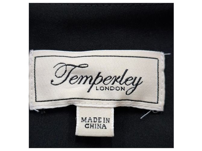 Temperley London Wondering Spitzen-Midi-Kleid aus schwarzer Viskose - Ansicht 3