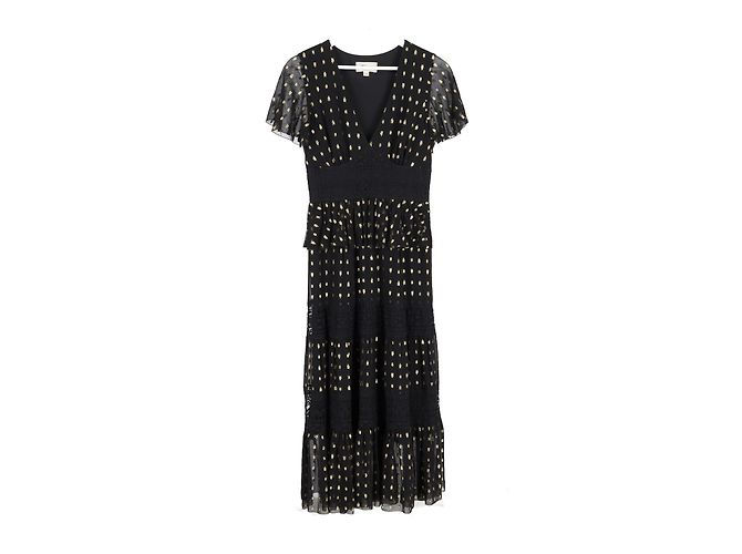 Temperley London Wondering Spitzen-Midi-Kleid aus schwarzer Viskose - Ansicht 4