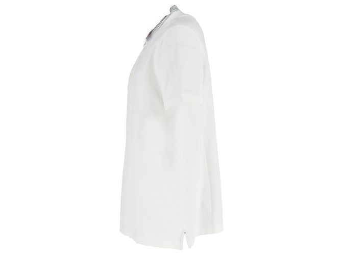 Polo de algodón blanco con cuello de chevron Missoni Crudo - vista 2