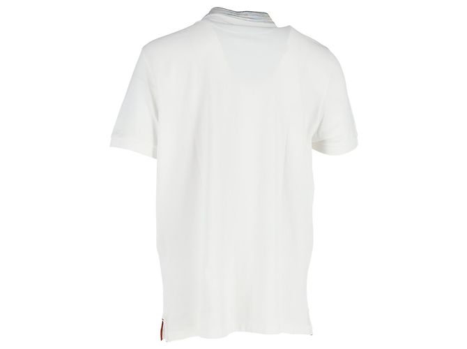 Polo de algodón blanco con cuello de chevron Missoni Crudo - vista 3