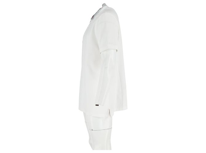 Polo de algodón blanco con cuello de chevron Missoni Crudo - vista 5