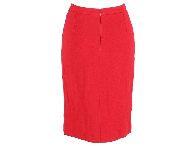 Falda midi Dior en poliéster rojo Roja - vista 3