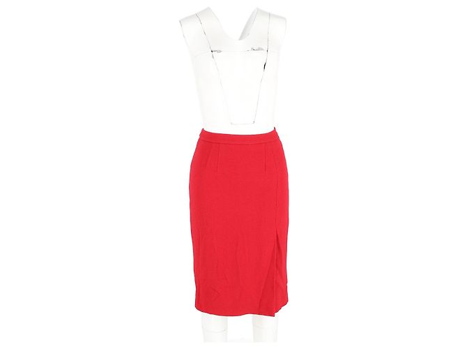 Falda midi Dior en poliéster rojo Roja - vista 4