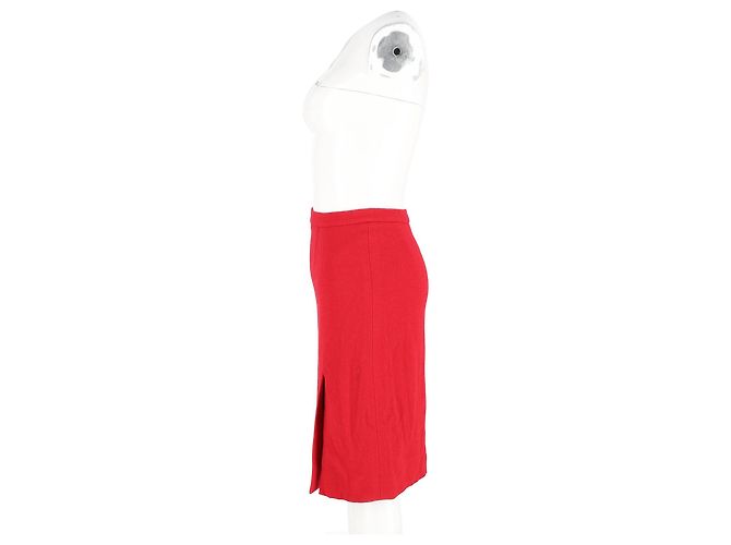 Falda midi Dior en poliéster rojo Roja - vista 5