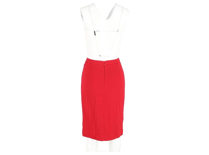Falda midi Dior en poliéster rojo Roja - vista 6