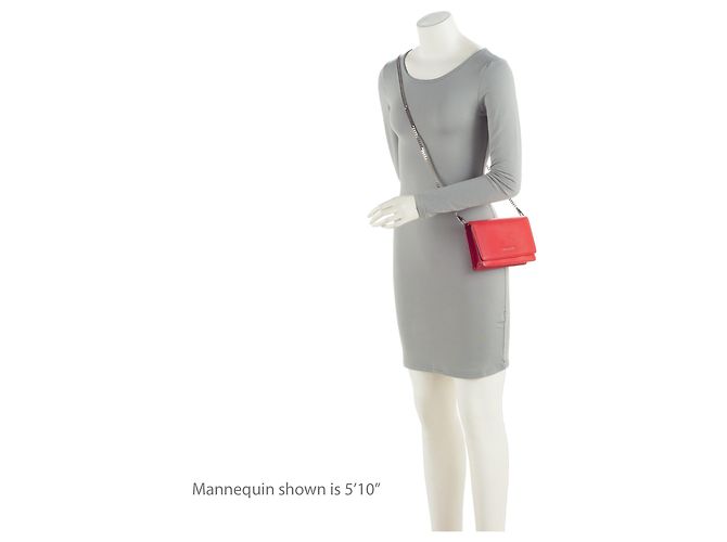 Givenchy Leather Pandora Wallet On Chain Red - view 5