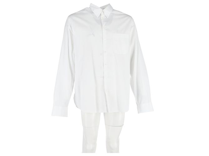 Camicia con bottoni Giorgio Armani in cotone bianco Crudo - vista 4
