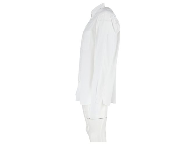 Camicia con bottoni Giorgio Armani in cotone bianco Crudo - vista 5