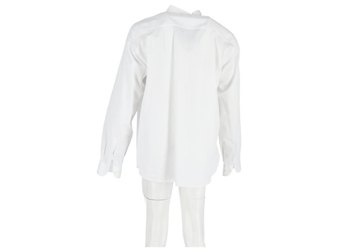 Camicia con bottoni Giorgio Armani in cotone bianco Crudo - vista 6