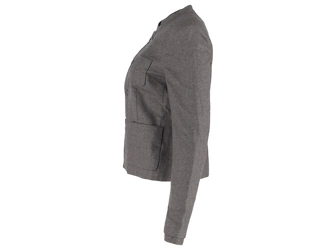 Joseph Buttoned Jacket in Grey Wool - view 2