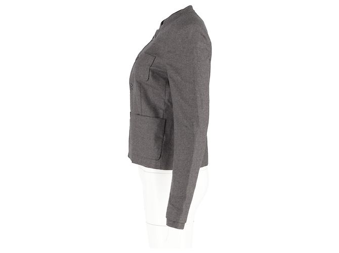 Joseph Buttoned Jacket in Grey Wool - view 5