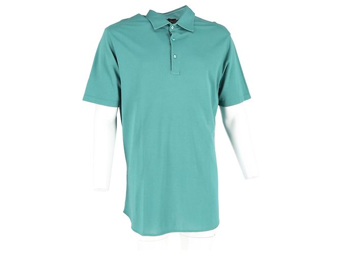 Polo a maniche corte Loro Piana in cotone verde - vista 4