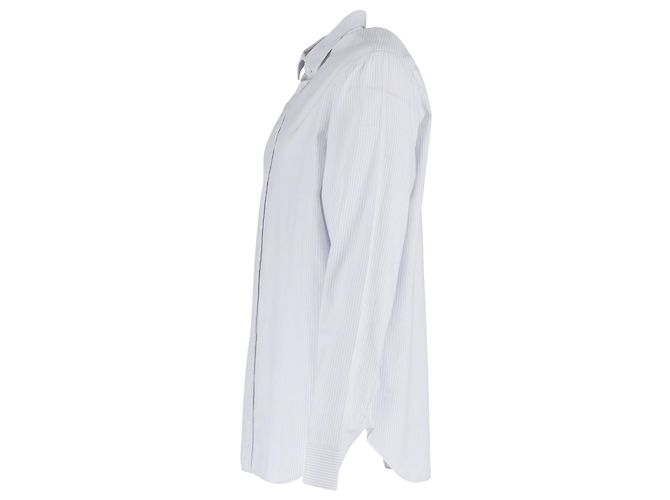 Camicia a righe a maniche lunghe Giorgio Armani in cotone bianco Multicolore - vista 2