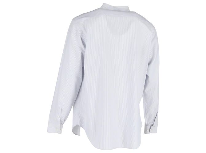 Camicia a righe a maniche lunghe Giorgio Armani in cotone bianco Multicolore - vista 3