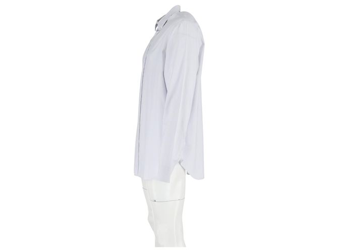 Camicia a righe a maniche lunghe Giorgio Armani in cotone bianco Multicolore - vista 5
