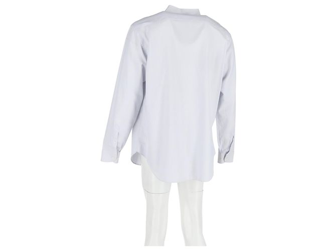 Camicia a righe a maniche lunghe Giorgio Armani in cotone bianco Multicolore - vista 6