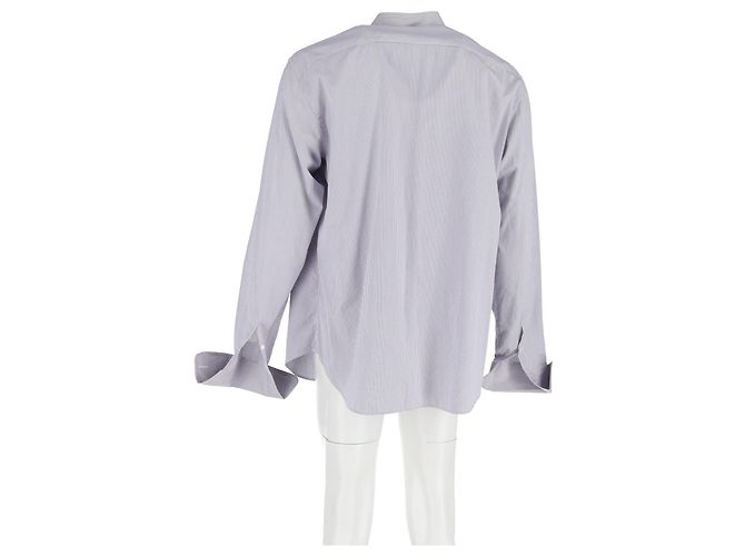 Camicia a righe a maniche lunghe Giorgio Armani in cotone grigio Multicolore - vista 6