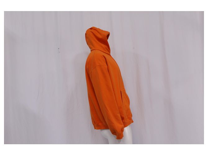 Felpa con zip Balenciaga Crew in cotone arancione - vista 10