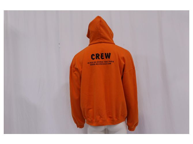 Felpa con zip Balenciaga Crew in cotone arancione - vista 11