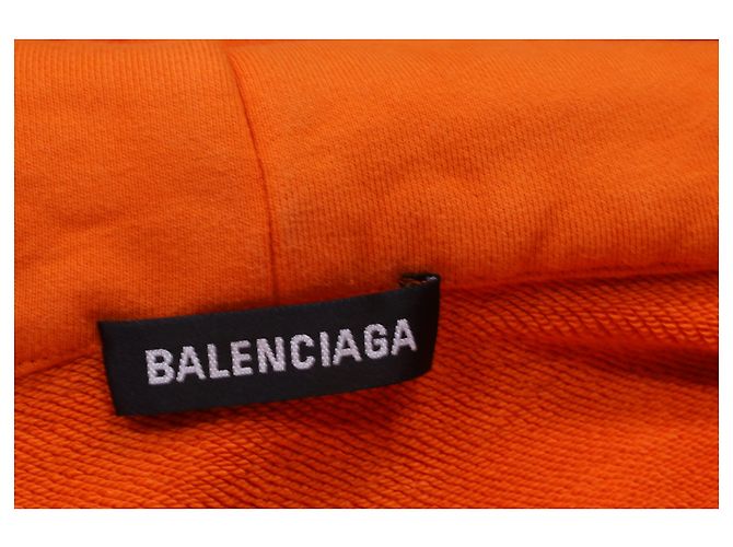 Felpa con zip Balenciaga Crew in cotone arancione - vista 12
