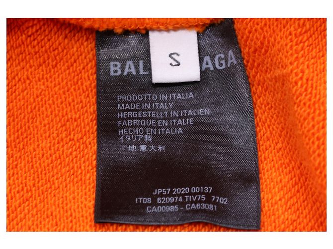 Felpa con zip Balenciaga Crew in cotone arancione - vista 13