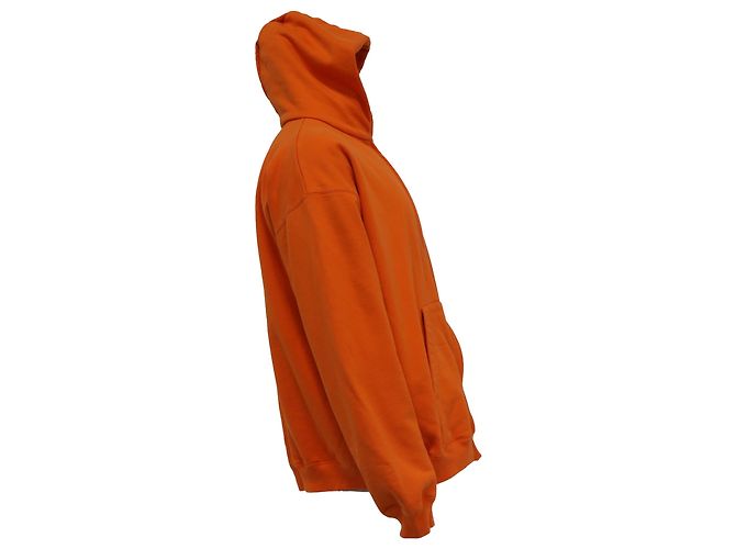 Felpa con zip Balenciaga Crew in cotone arancione - vista 3