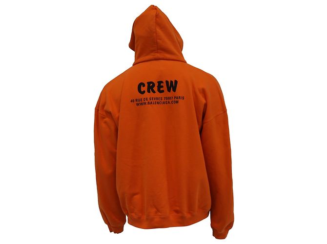 Felpa con zip Balenciaga Crew in cotone arancione - vista 4