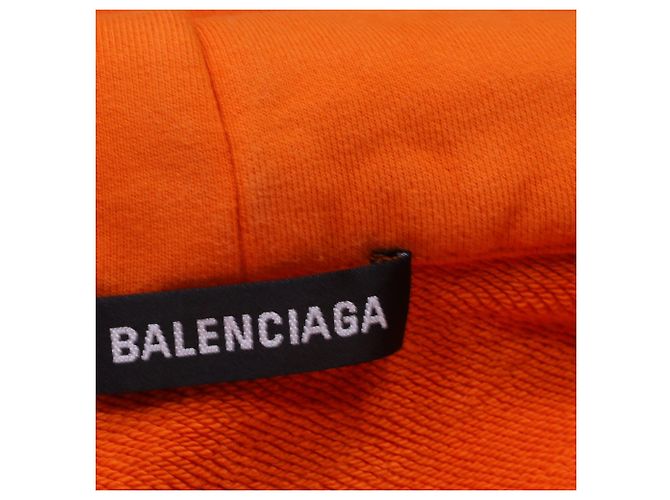 Felpa con zip Balenciaga Crew in cotone arancione - vista 5