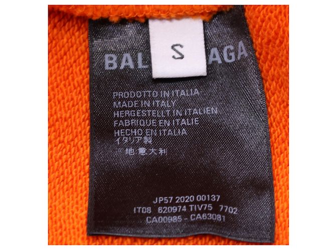 Felpa con zip Balenciaga Crew in cotone arancione - vista 6