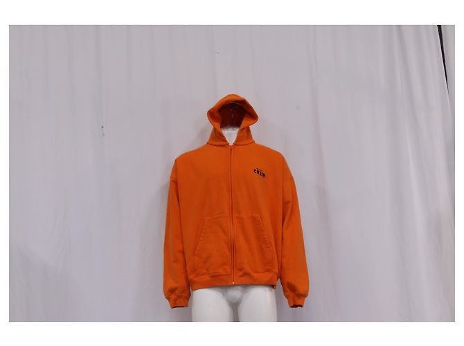 Felpa con zip Balenciaga Crew in cotone arancione - vista 8