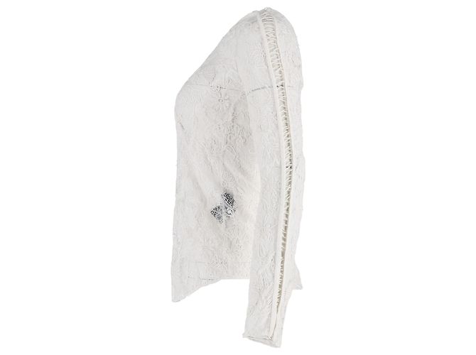 Blusa de encaje floral Isabel Marant en poliéster blanco Crudo - vista 2