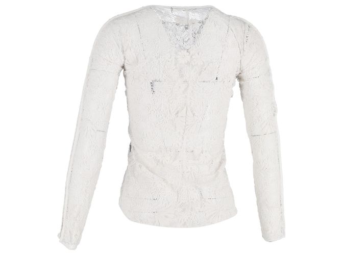 Blusa de encaje floral Isabel Marant en poliéster blanco Crudo - vista 3