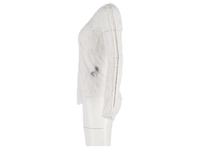 Blusa de encaje floral Isabel Marant en poliéster blanco Crudo - vista 5