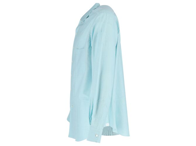Camicia Bottonata Loro Piana in Cotone Azzurro - vista 2