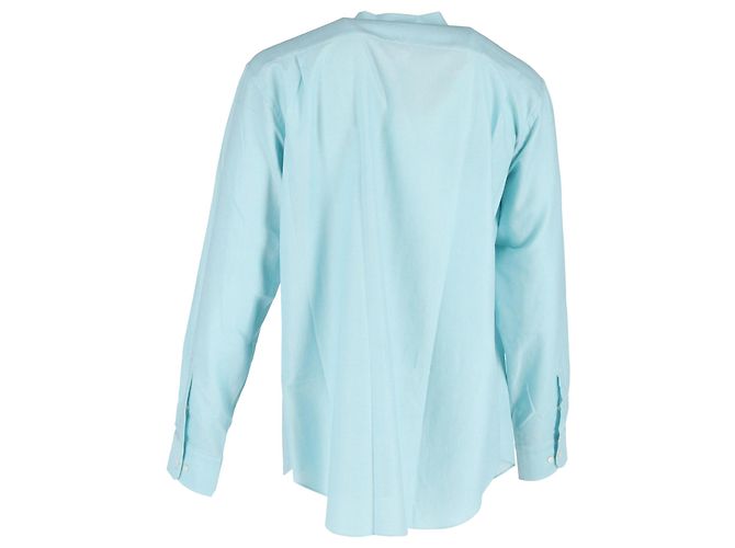 Camicia Bottonata Loro Piana in Cotone Azzurro - vista 3