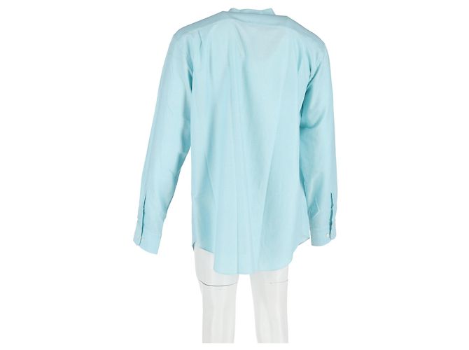 Camicia Bottonata Loro Piana in Cotone Azzurro - vista 6