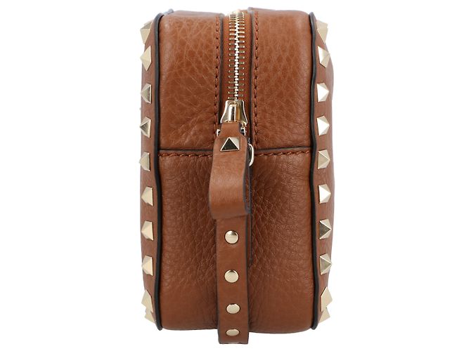 Borsa a Spalla Rockstud Valentino Garavani Marrone - vista 3