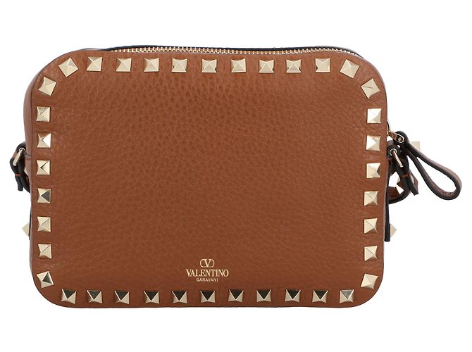 Borsa a Spalla Rockstud Valentino Garavani Marrone - vista 4