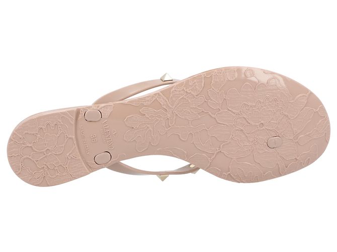 Valentino Garavani Infradito Valentino Rockstud Bow Marrone Carne - vista 4