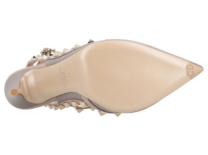 Zapatos Rockstud de cuero marrón Valentino Garavani Gris - vista 5