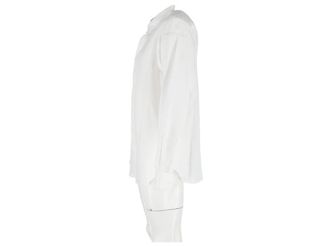 Camicia a maniche lunghe con bottone nascosto Giorgio Armani in cotone bianco Nero - vista 5
