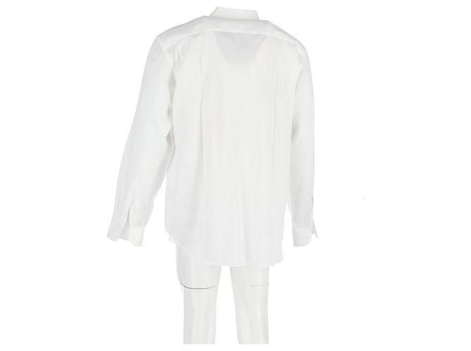Camicia a maniche lunghe con bottone nascosto Giorgio Armani in cotone bianco Nero - vista 6