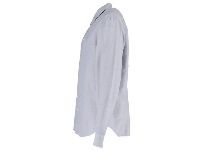 Camicia a maniche lunghe con motivo Giorgio Armani in cotone grigio Multicolore - vista 2