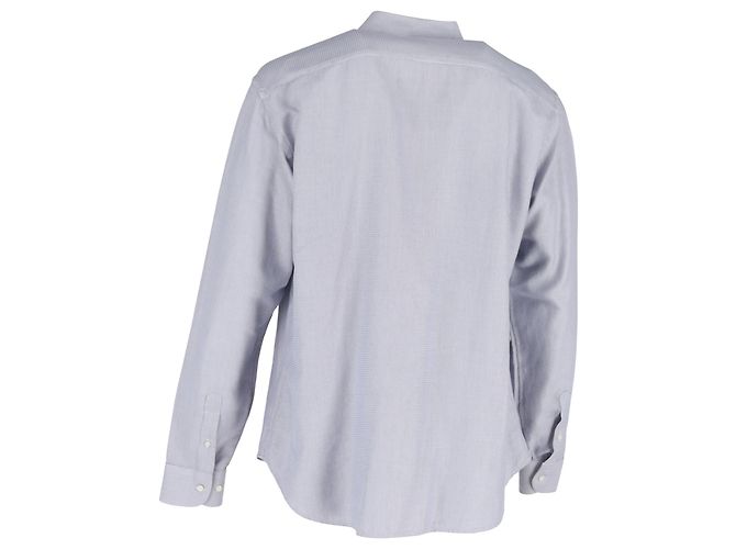 Camicia a maniche lunghe con motivo Giorgio Armani in cotone grigio Multicolore - vista 3