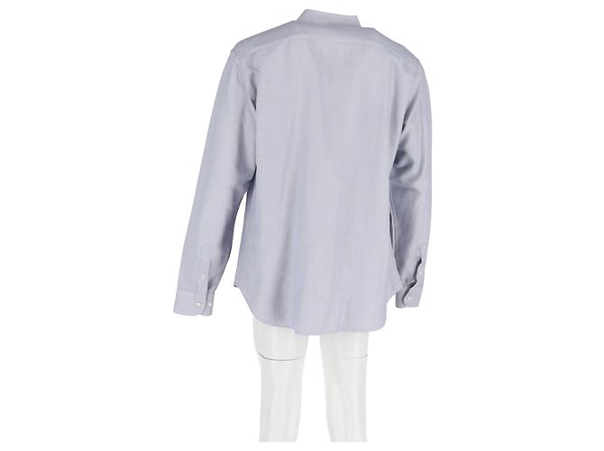 Camicia a maniche lunghe con motivo Giorgio Armani in cotone grigio Multicolore - vista 6