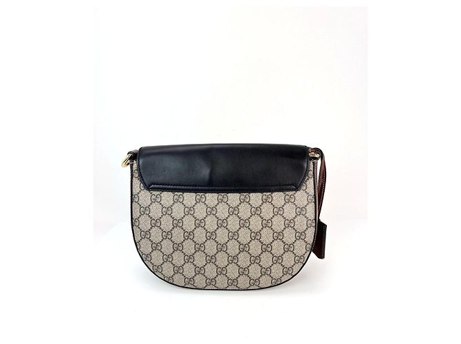 Padlock Borsa a spalla nera Gucci GG Supreme Web con lucchetto Marrone - vista 5