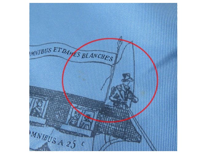 Hermès Foulard in seta Hermes Jeu des Omnibus et Dames Blu Multicolore - vista 10