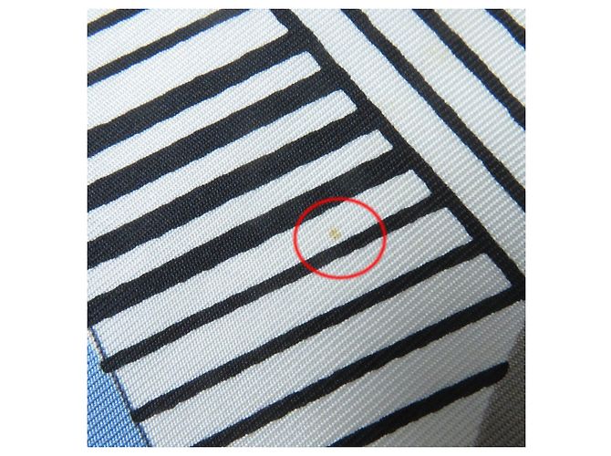 Hermès Foulard in seta Hermes Jeu des Omnibus et Dames Blu Multicolore - vista 11