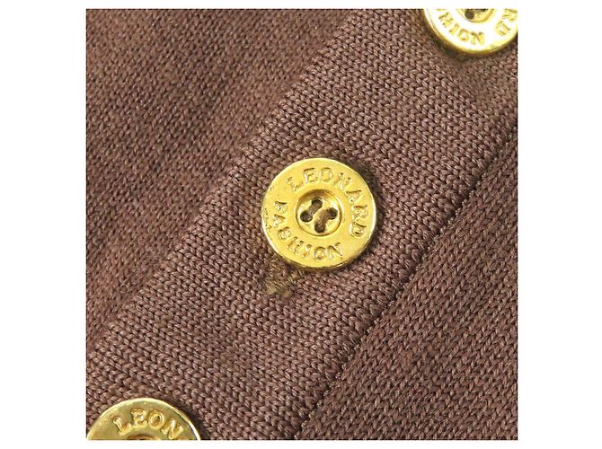 Autre Marque PULLOVER IN LANA E SETA CON STAMPA LEOPARDO LEONARD FASHION Marrone - vista 5